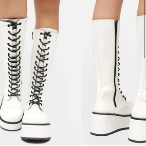 NEW white Demonia boots #burningman